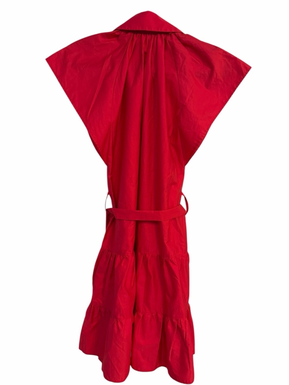 KASIA RUFFLE RED DRESS 100% Cotton Size Small - Picture 9 of 12